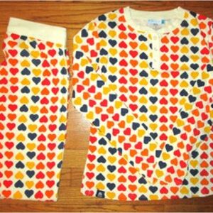 Aldi Gear Serra Women’s Pajama Set Large Hearts Henley Top Jogger Bottom